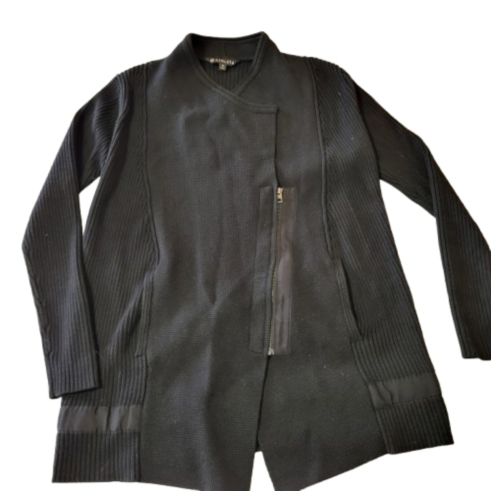Athleta 352993 Thermolite Sentinel Sweater Cardigan Coat Black Women's Medium